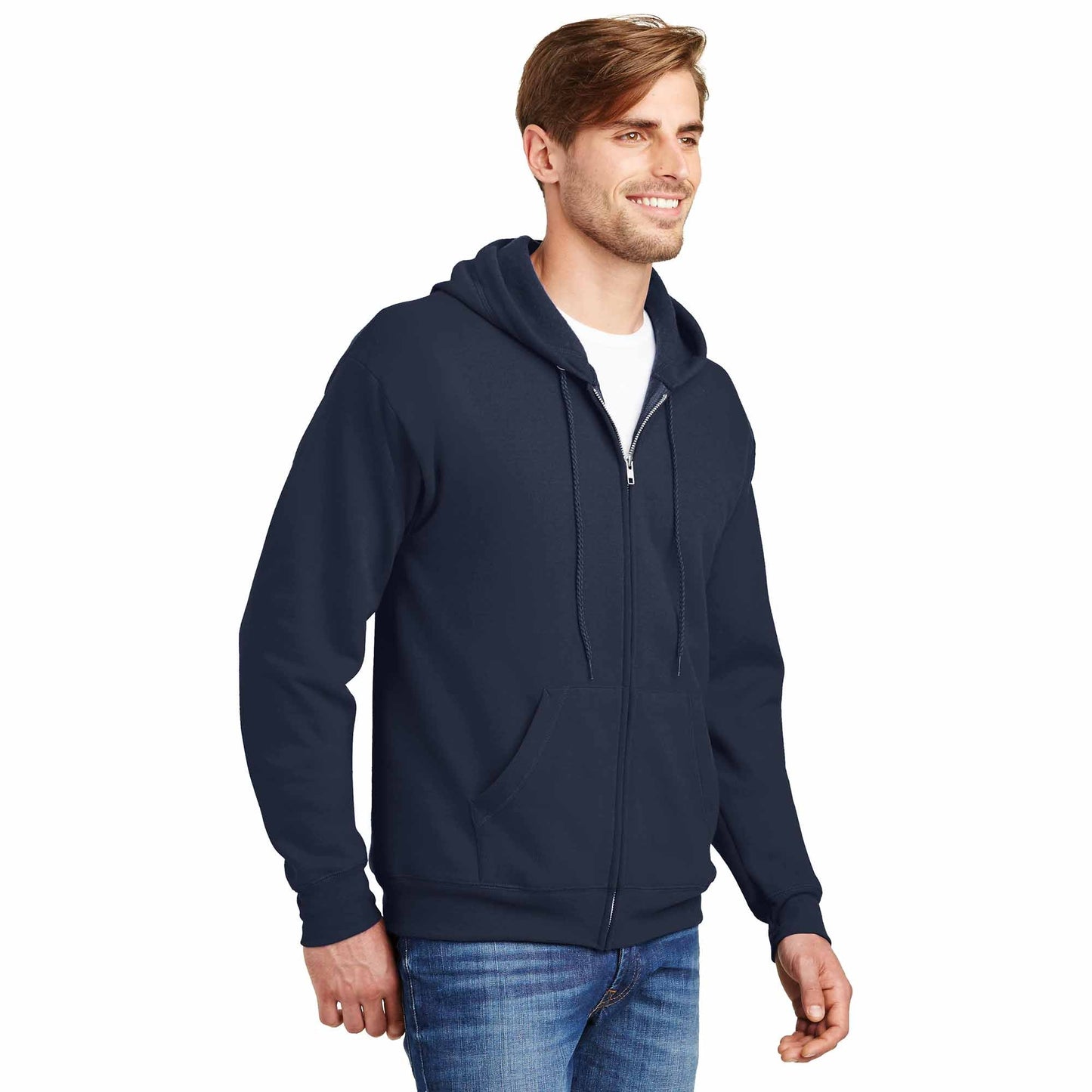 Black Sweatshirts - Hanes - Cozy Full-Zip Hooded - Quality Fabric