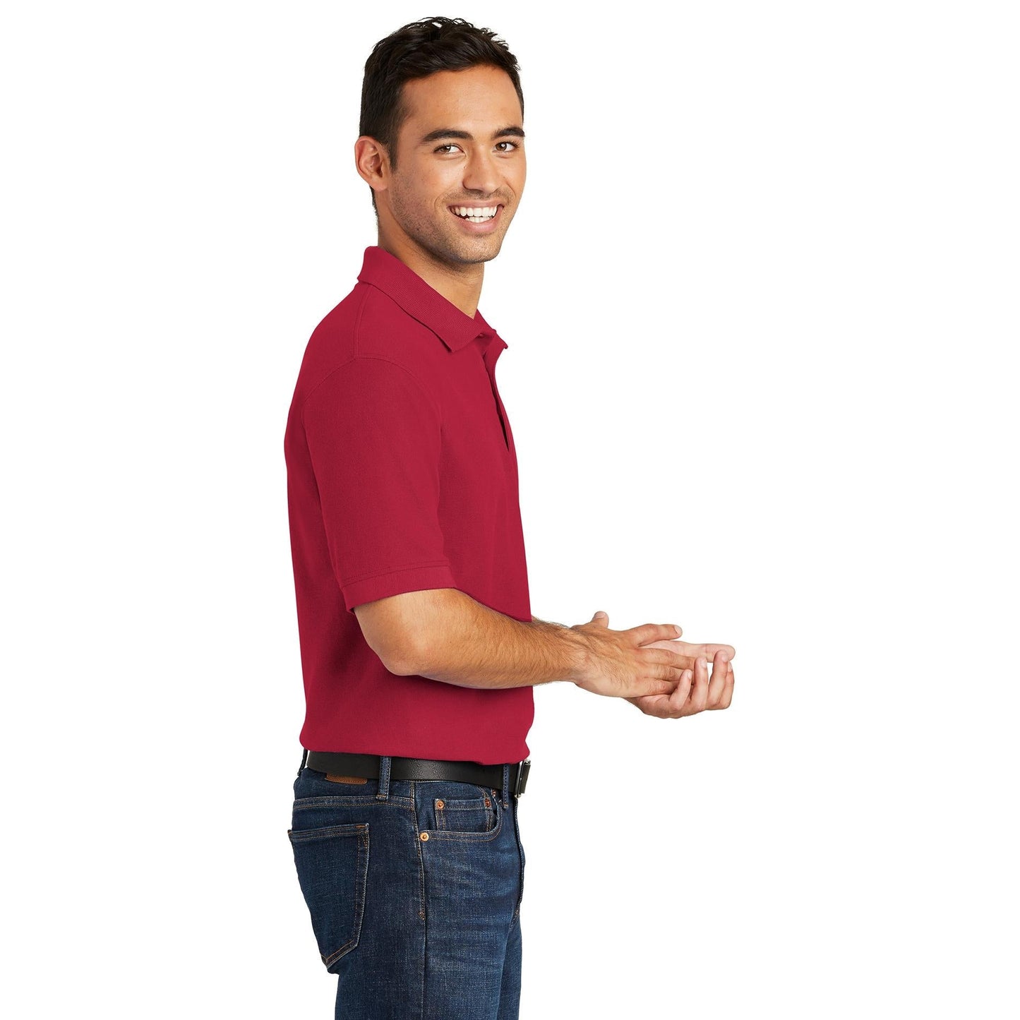 White Polo Shirt - Port & Company - Durable Blend