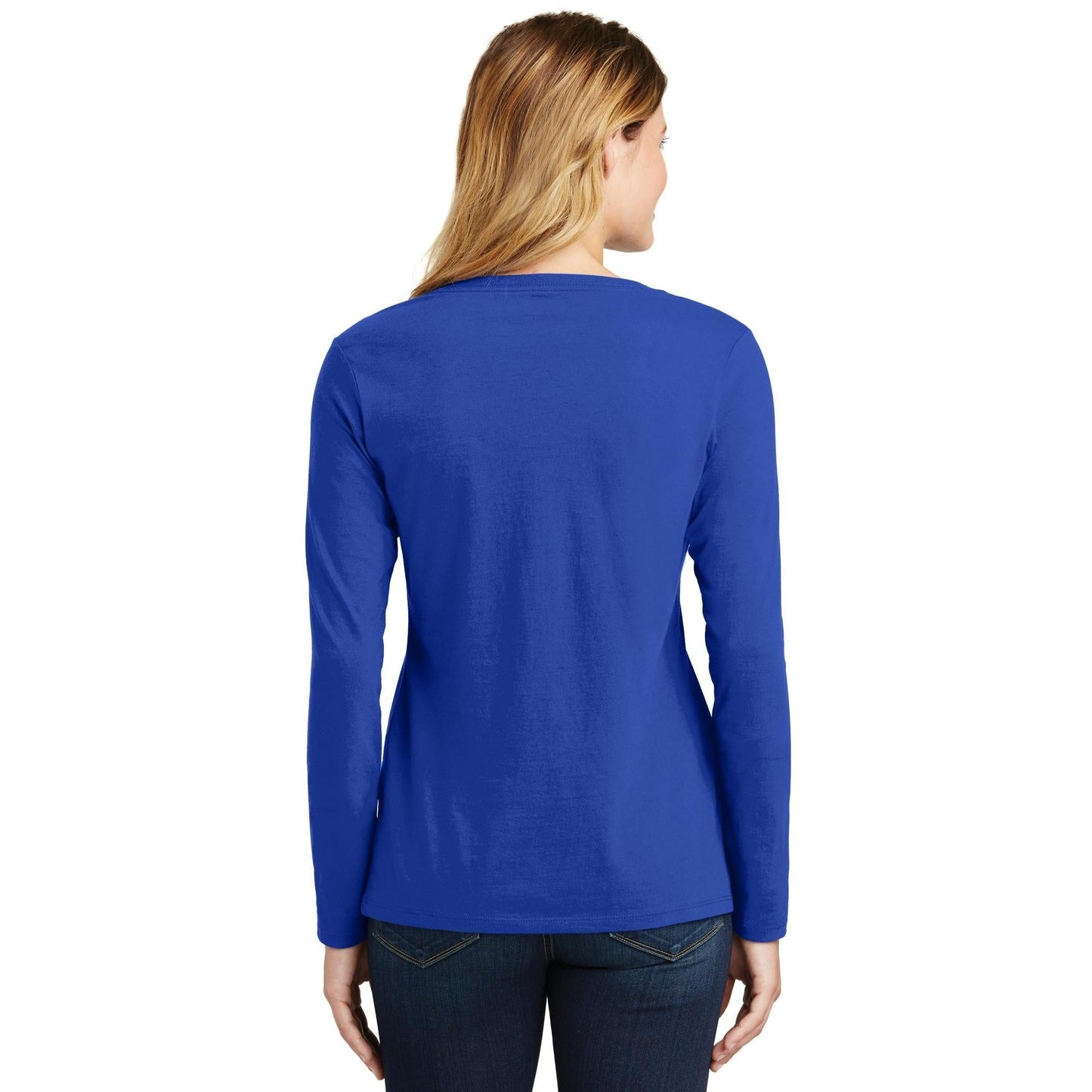White V-Neck Tee - Port & Company - Stylish Fit - Soft Cotton