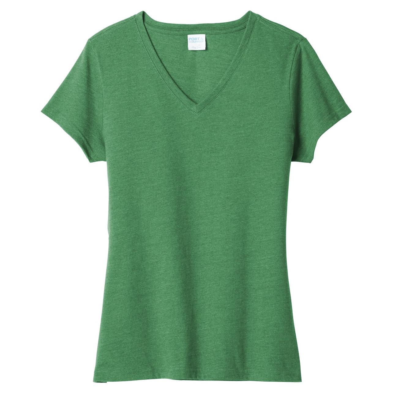 Athletic Green V-Neck Tee - Port & Company - Soft Fabric