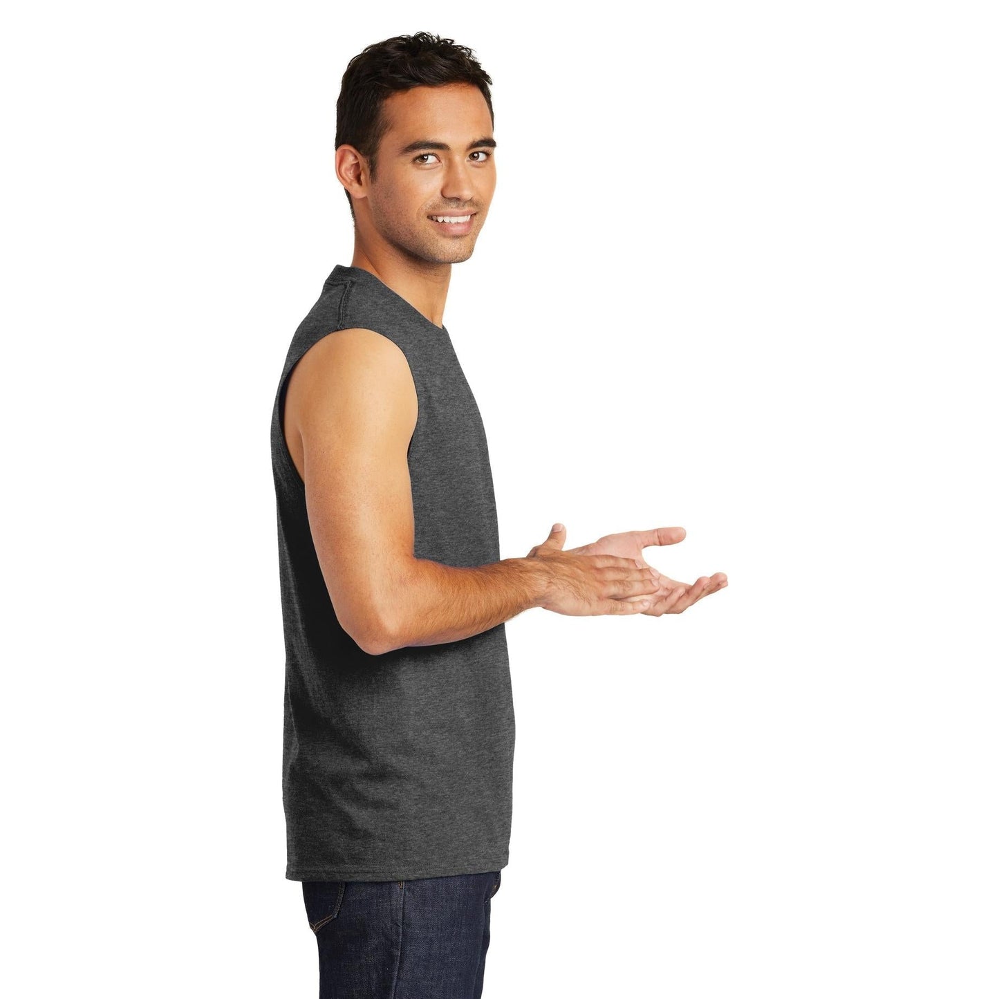 White Sleeveless T-Shirt - Port & Company - Soft Cotton