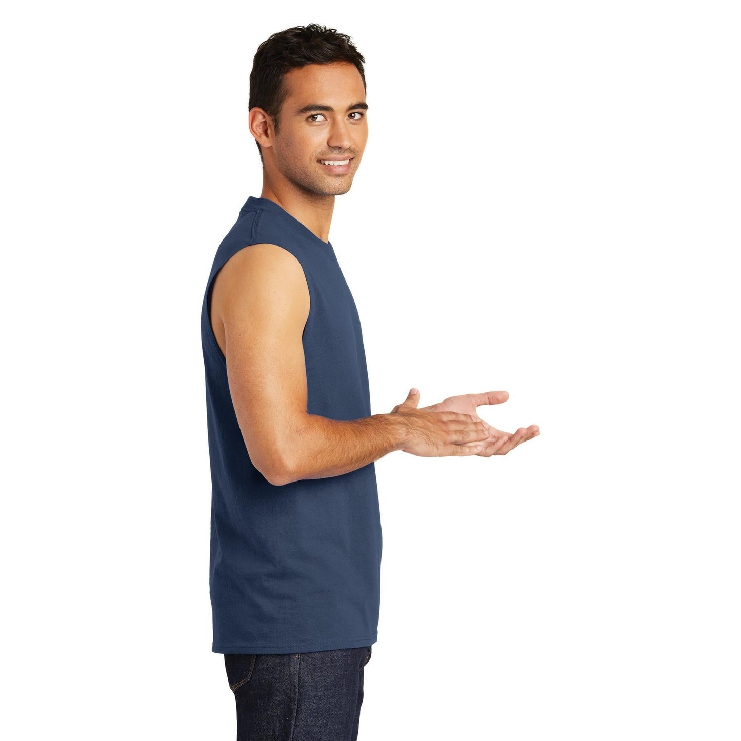 White Sleeveless T-Shirt - Port & Company - Soft Cotton