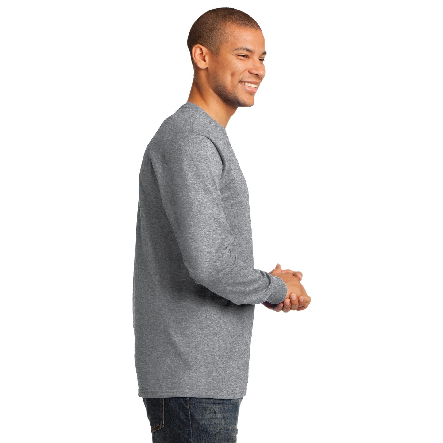 White Long Sleeve T-Shirt - Port & Company - Comfortable Fit