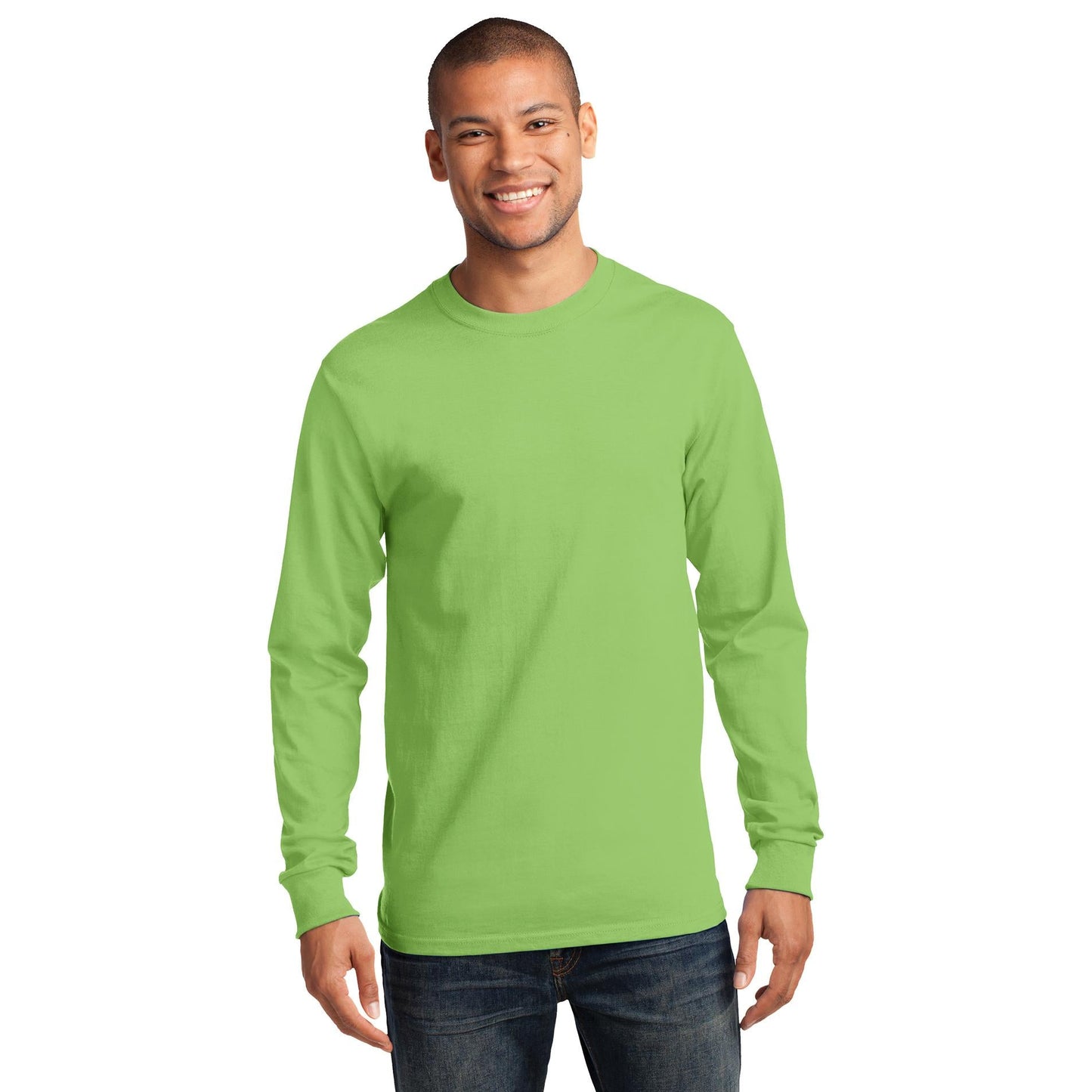 White Long Sleeve T-Shirt - Port & Company - Comfortable Fit