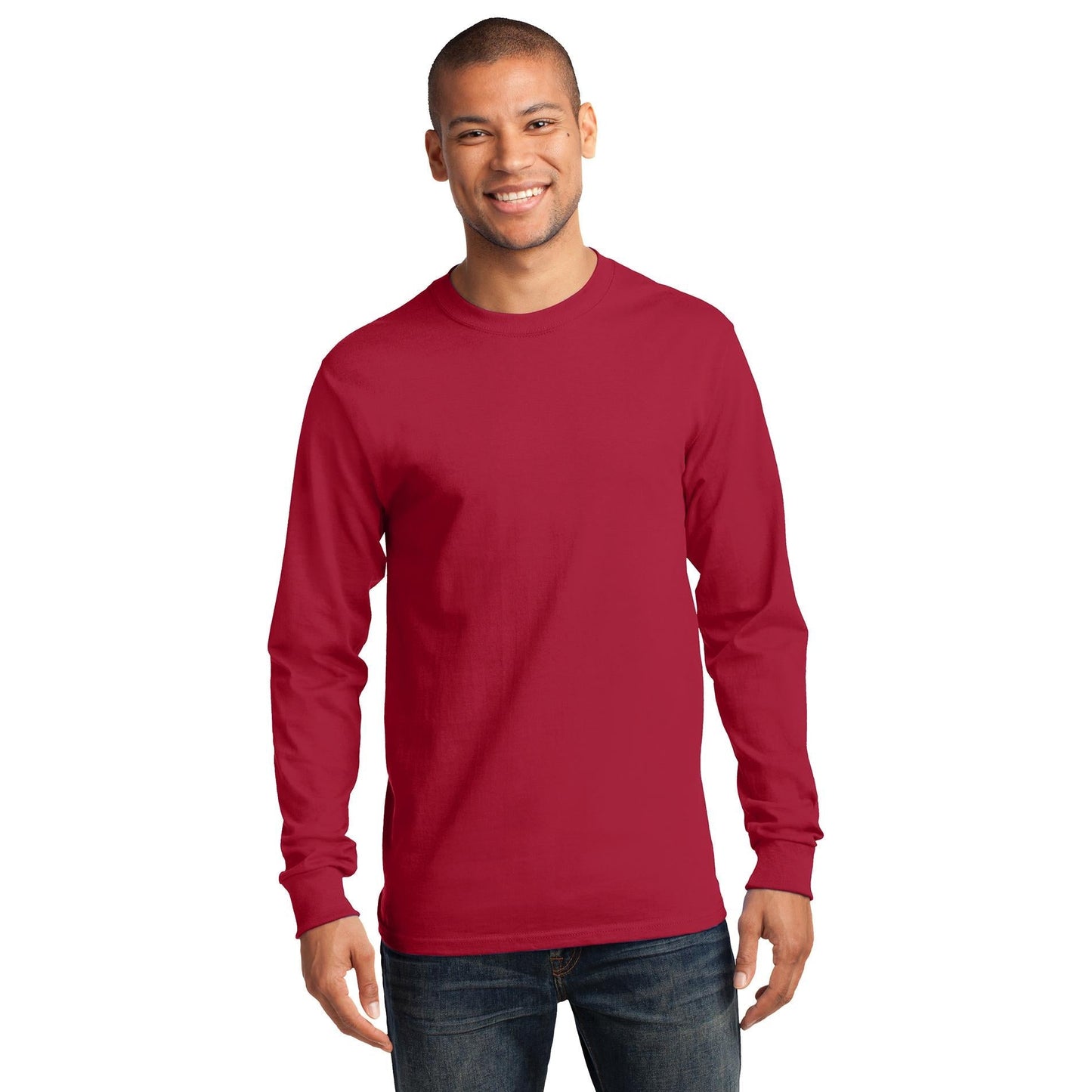 White Long Sleeve T-Shirt - Port & Company - Comfortable Fit