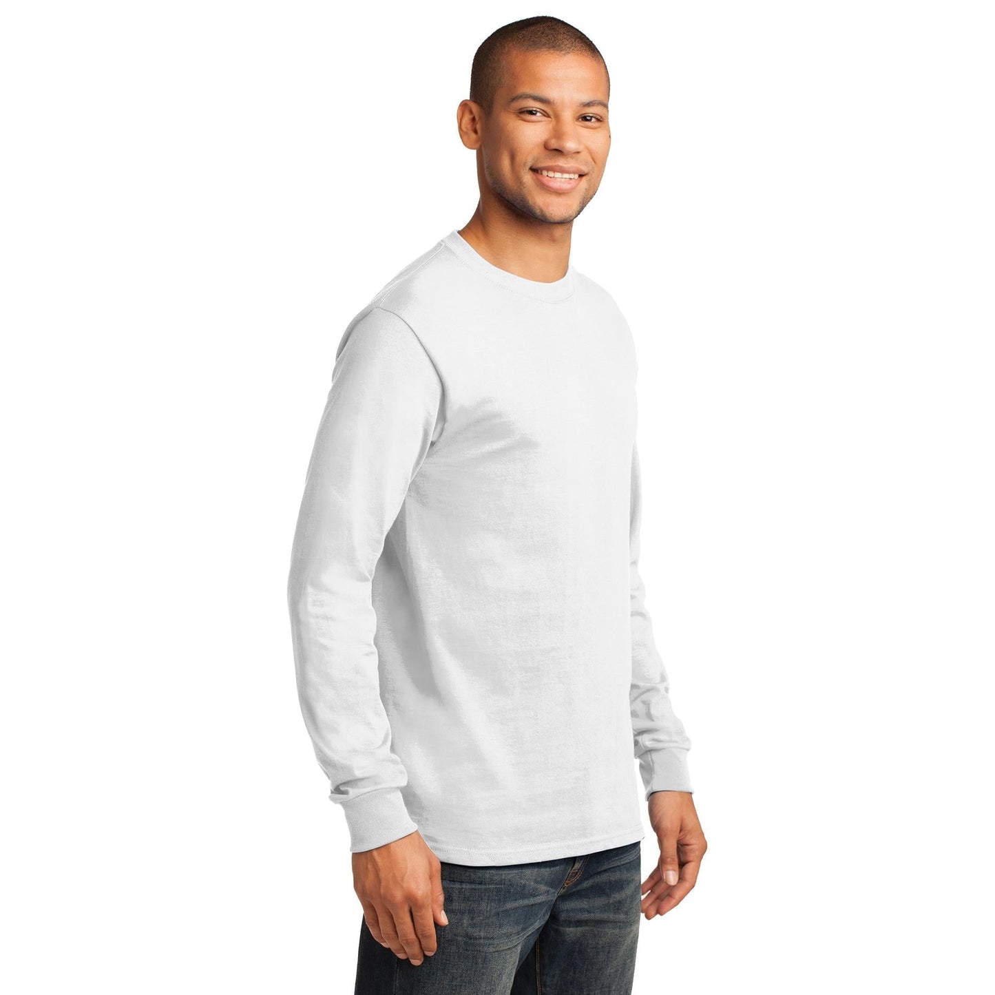 White Long Sleeve T-Shirt - Port & Company - Comfortable Fit