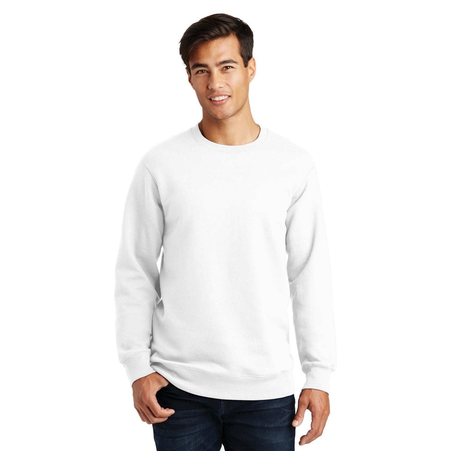 White Fleece Sweatshirt - Port & Company - Soft Touch