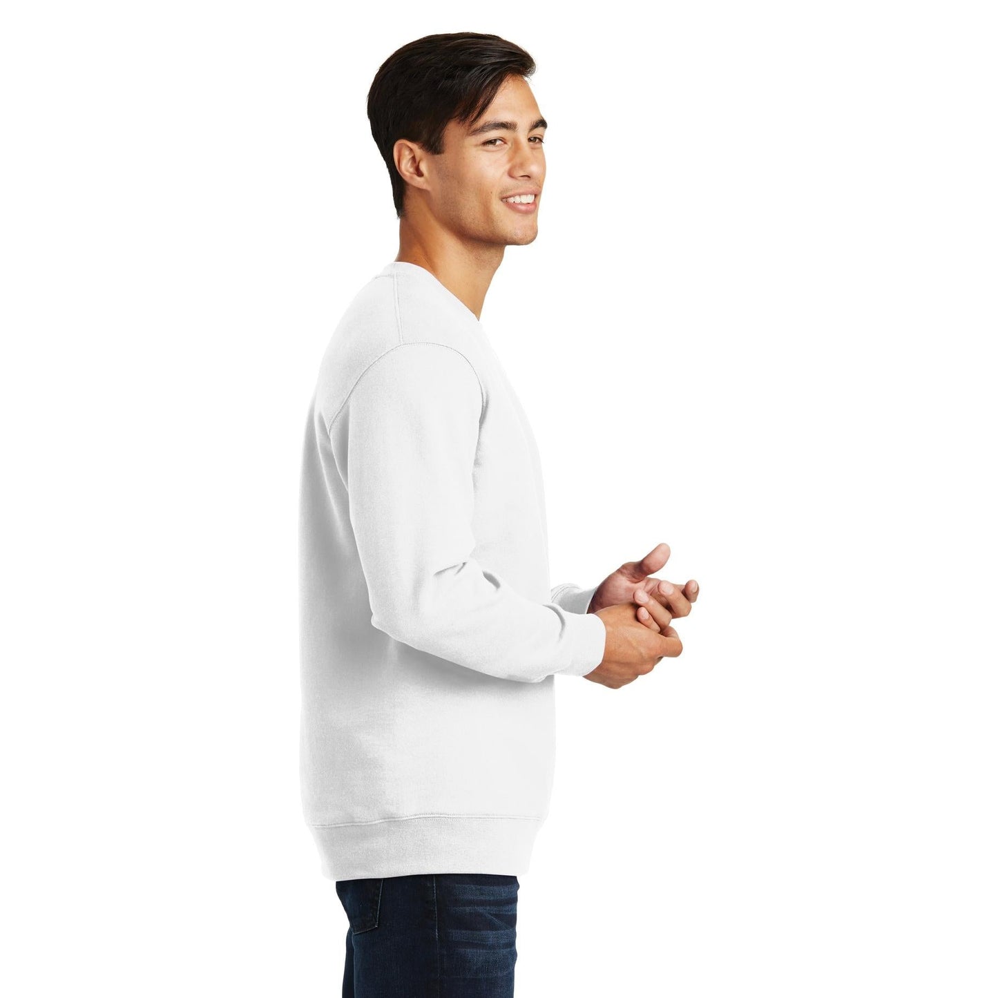 White Fleece Sweatshirt - Port & Company - Soft Touch