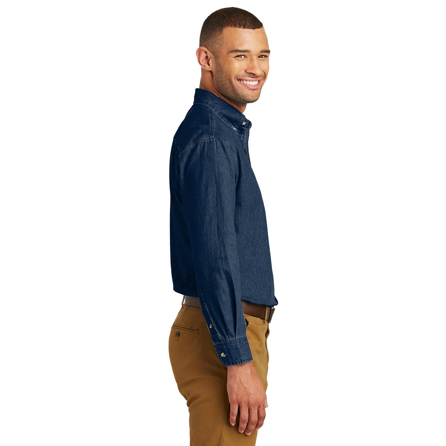 Ink Blue Denim Shirt - Port & Company - Stylish Fabric