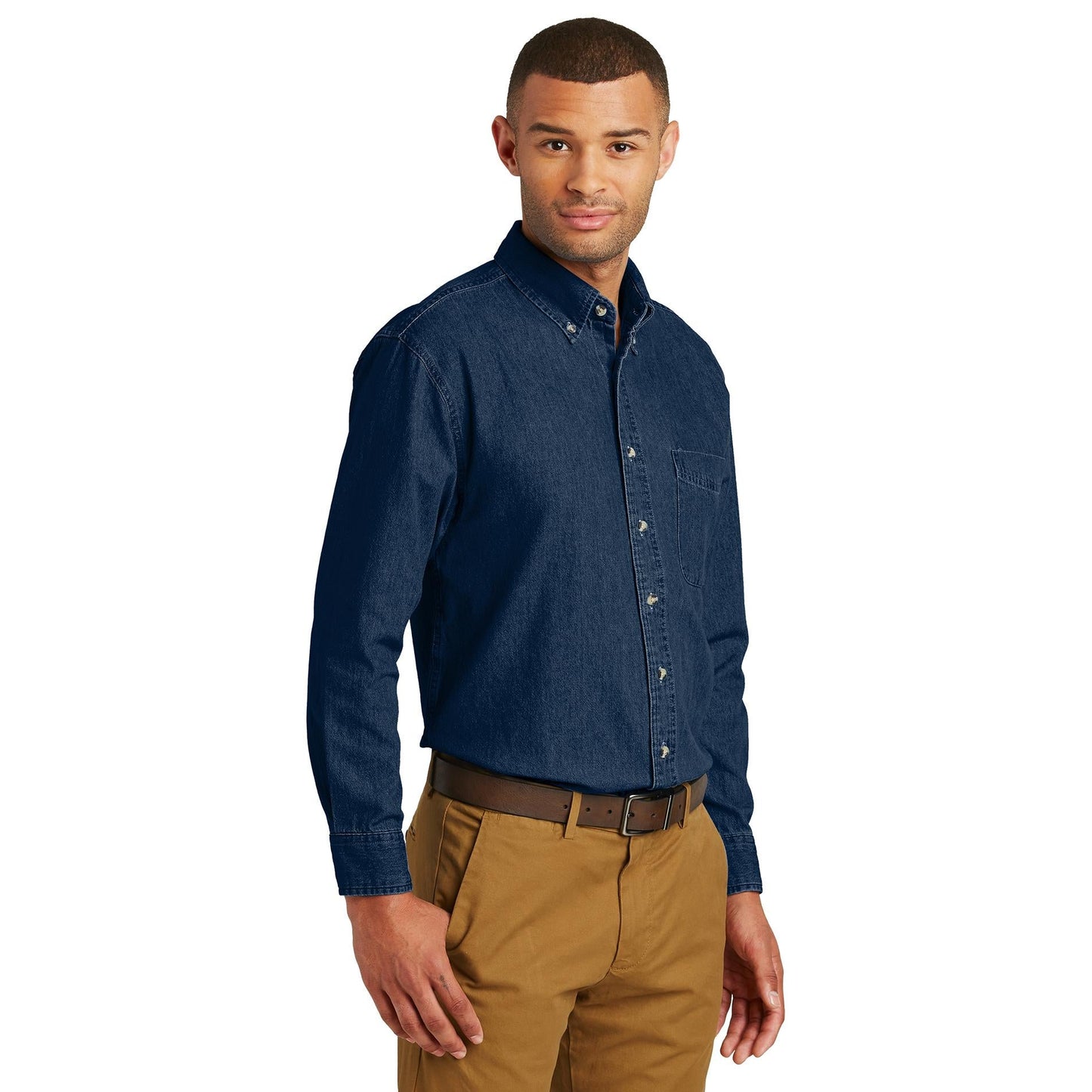 Ink Blue Denim Shirt - Port & Company - Stylish Fabric