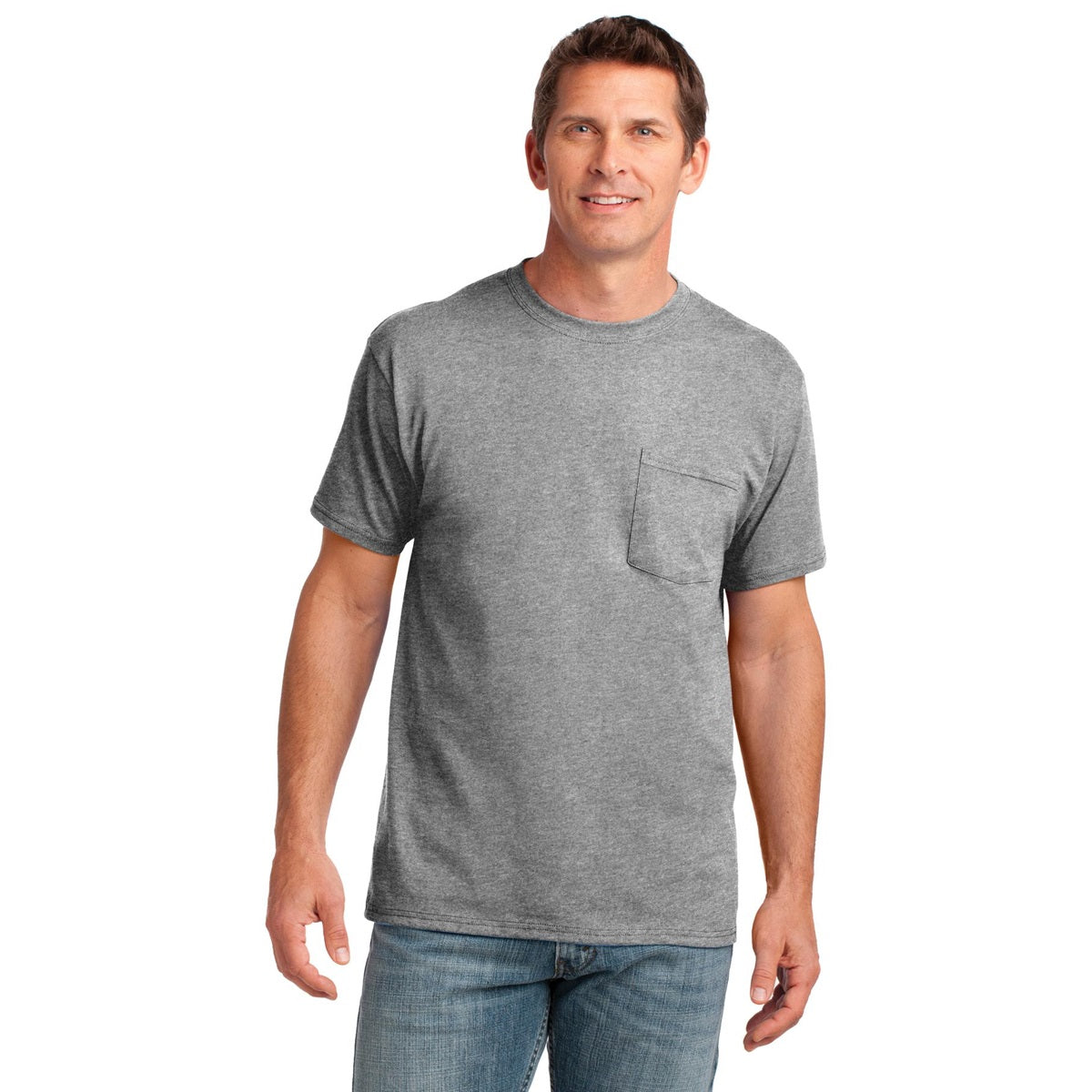 Ash T-Shirts - Soft Pocket Tee - Port & Company - Cozy Fit