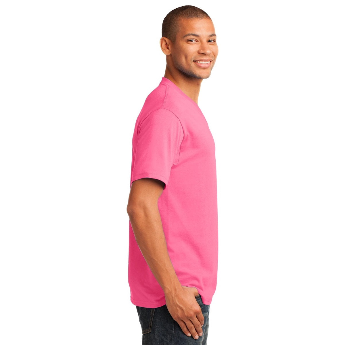 Dark Heather Grey T-Shirt - Port & Company - Stylish V-Neck