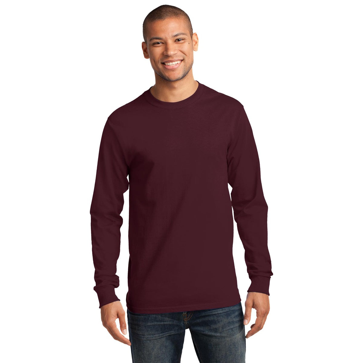 White Long Sleeve T-Shirt - Port & Company - Comfortable Fit