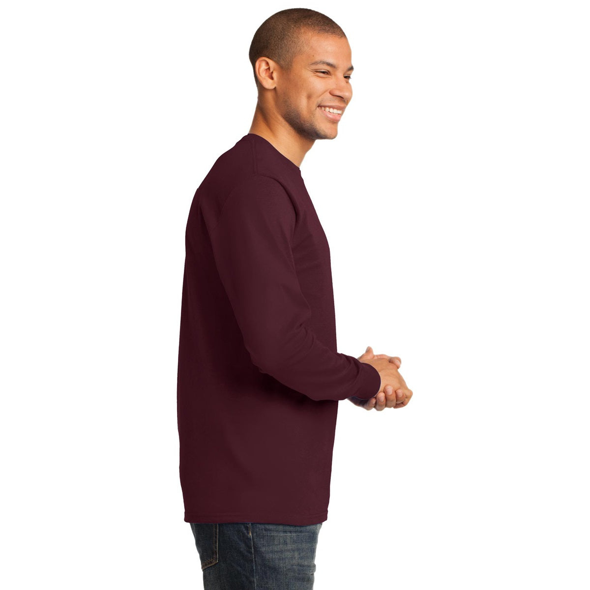 White Long Sleeve T-Shirt - Port & Company - Comfortable Fit
