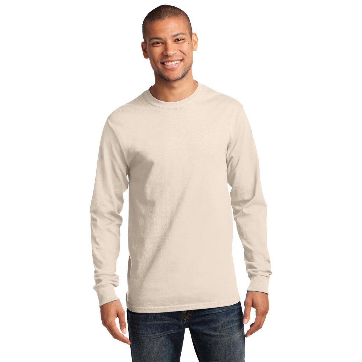 White Long Sleeve T-Shirt - Port & Company - Comfortable Fit