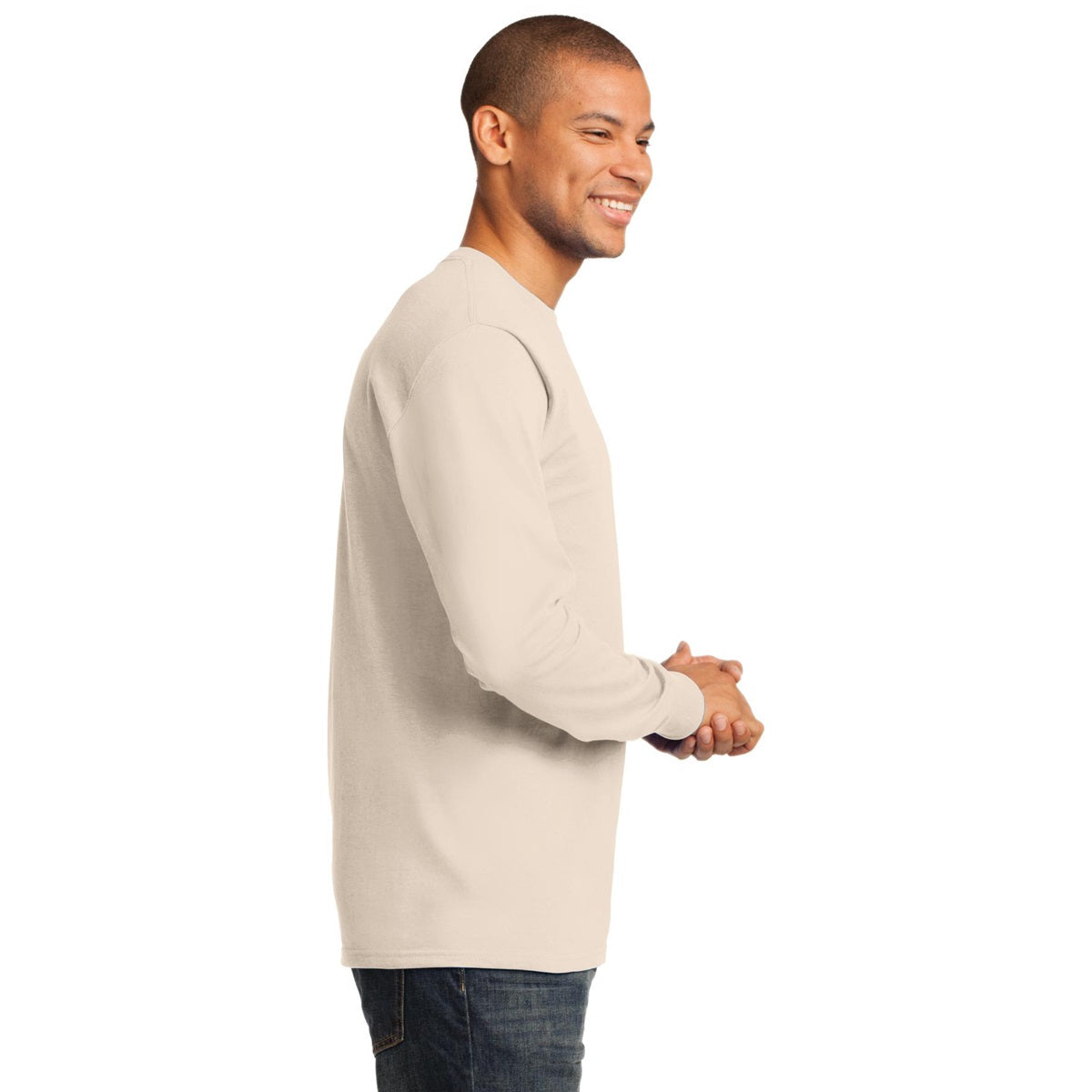 White Long Sleeve T-Shirt - Port & Company - Comfortable Fit