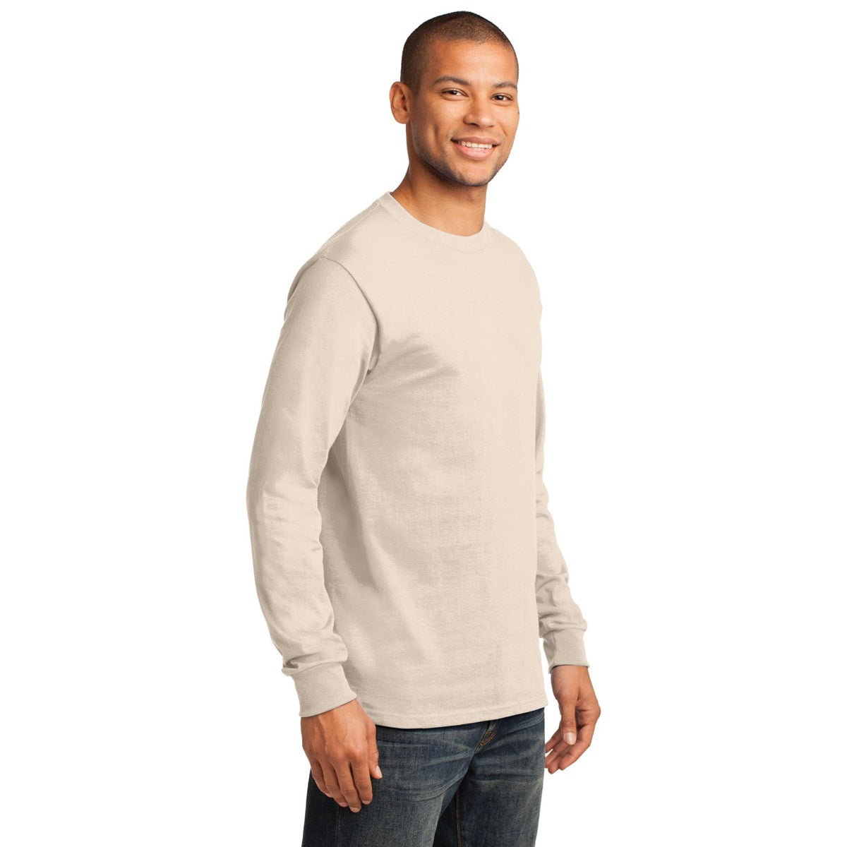 White Long Sleeve T-Shirt - Port & Company - Comfortable Fit