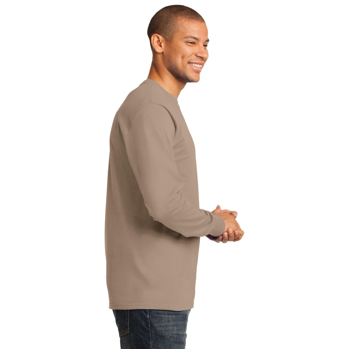 White Long Sleeve T-Shirt - Port & Company - Comfortable Fit