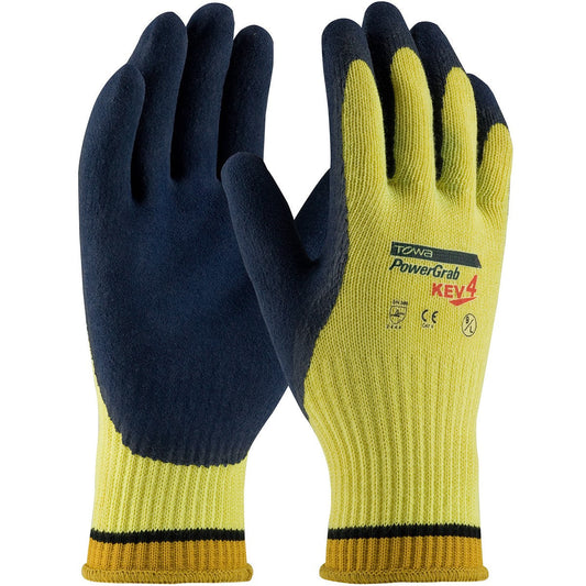 Blue/Yellow String Knit Gloves - PIP - Kevlar Coated Grip