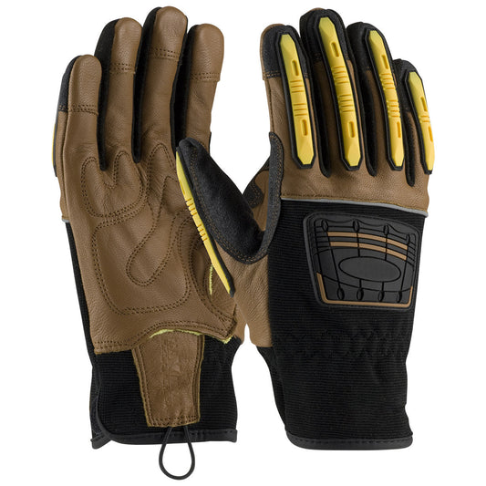 Black/Brown Leather Gloves - PIP - Durable Goatskin