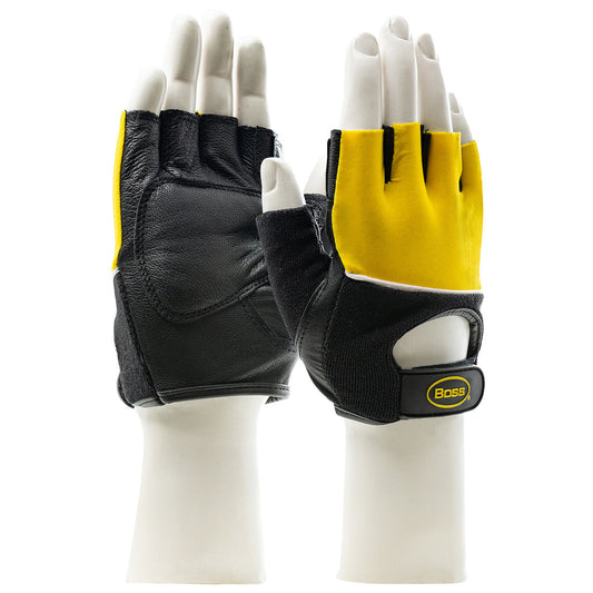 Black/Yellow Leather Gloves - PIP - Durable Goat Skin