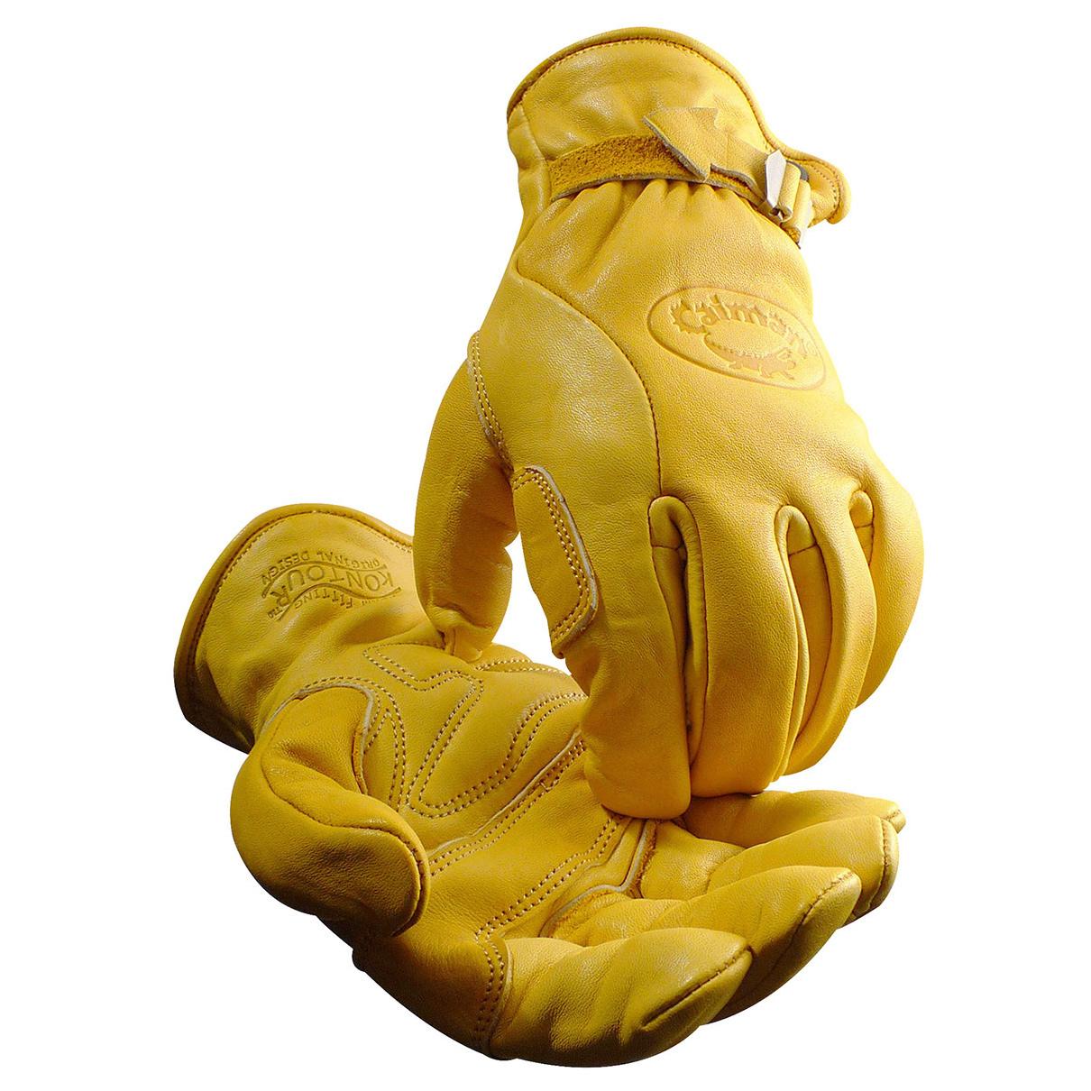 Yellow Leather Gloves - PIP - Premium Cowhide Leather