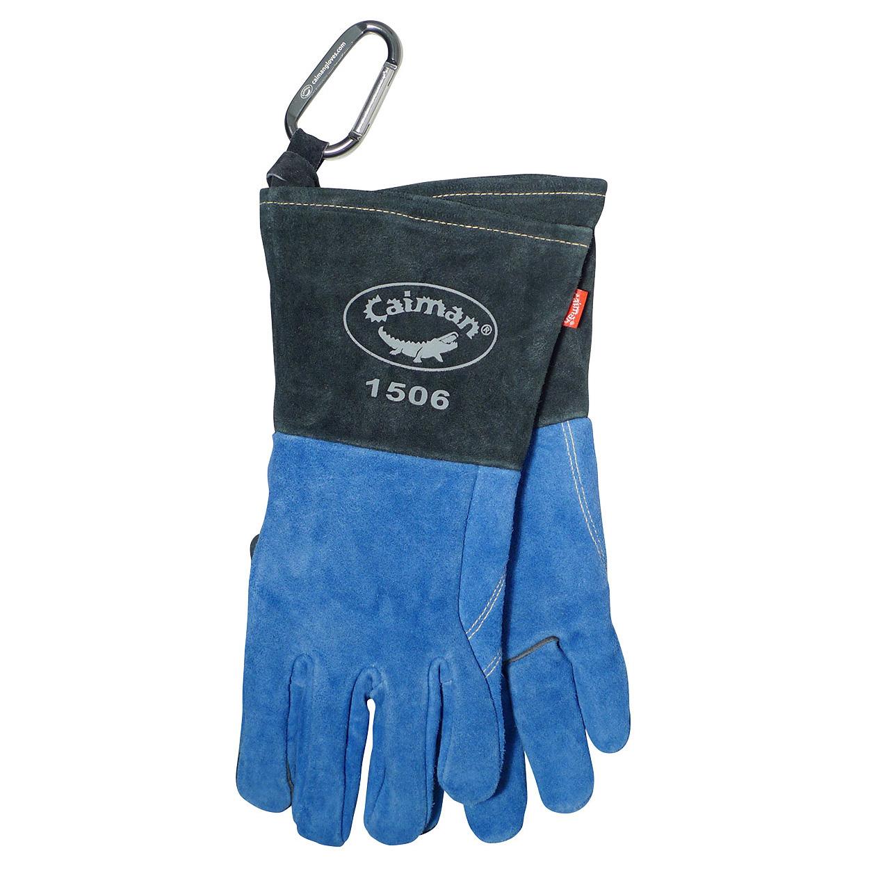 Blue Leather Gloves - PIP - Split Fleece Lined
