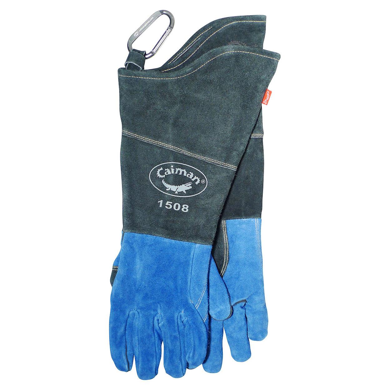 Blue Leather Gloves - PIP - Fleece Lined Comfort