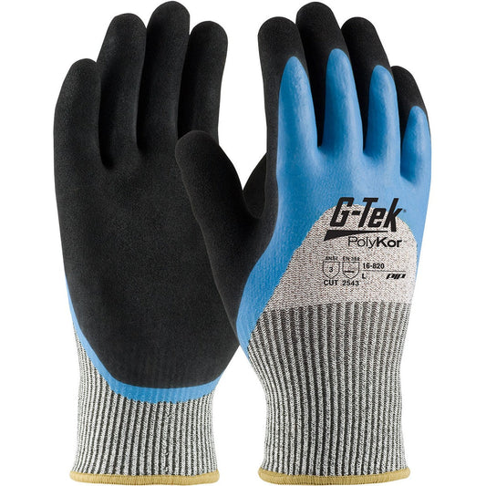 Black/Blue/Gray Knit Gloves - PIP - Durable Protection