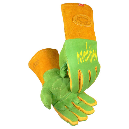 Green Leather Gloves - PIP - Deerskin Insulated