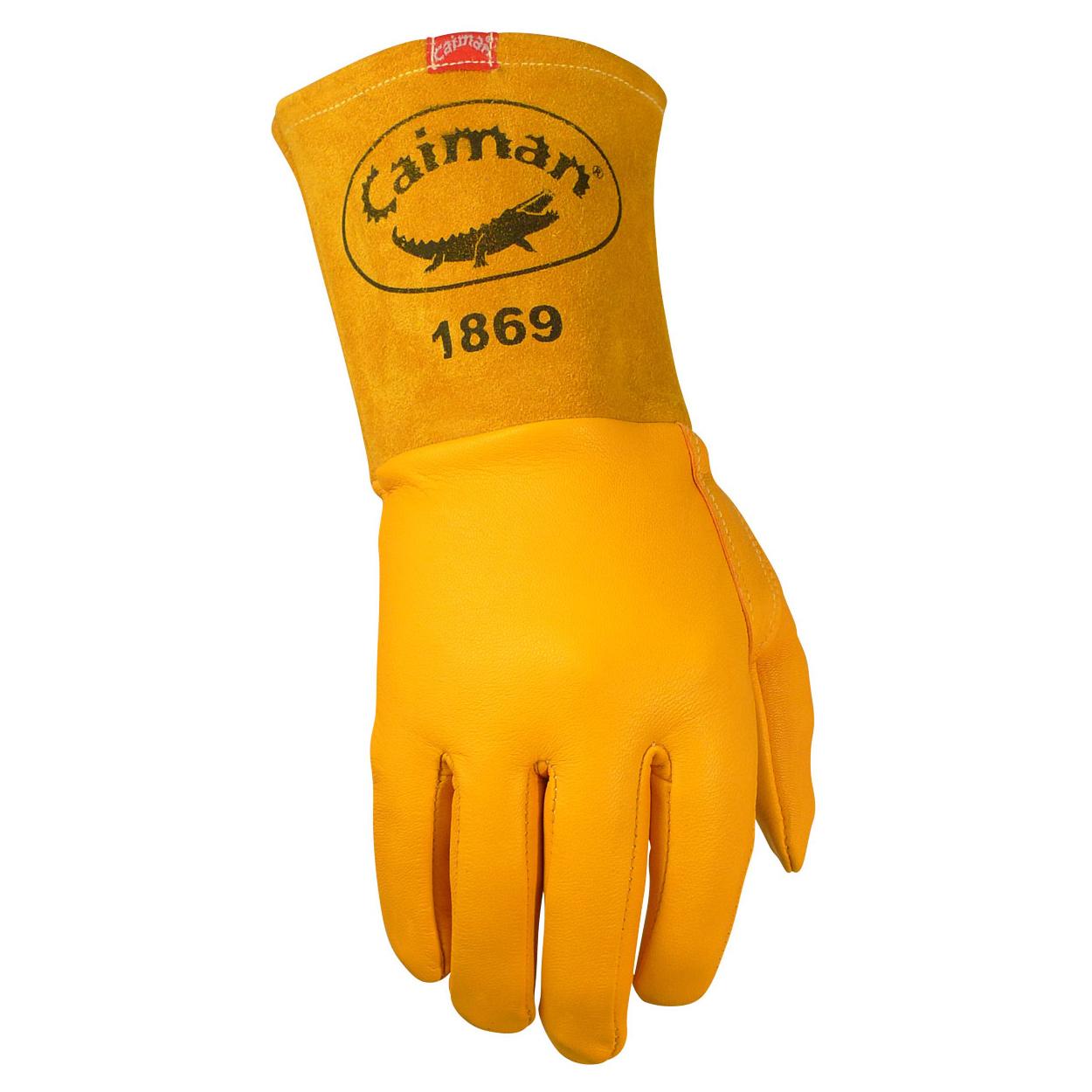 Yellow Leather Gloves - PIP - Caiman Grain Unlined