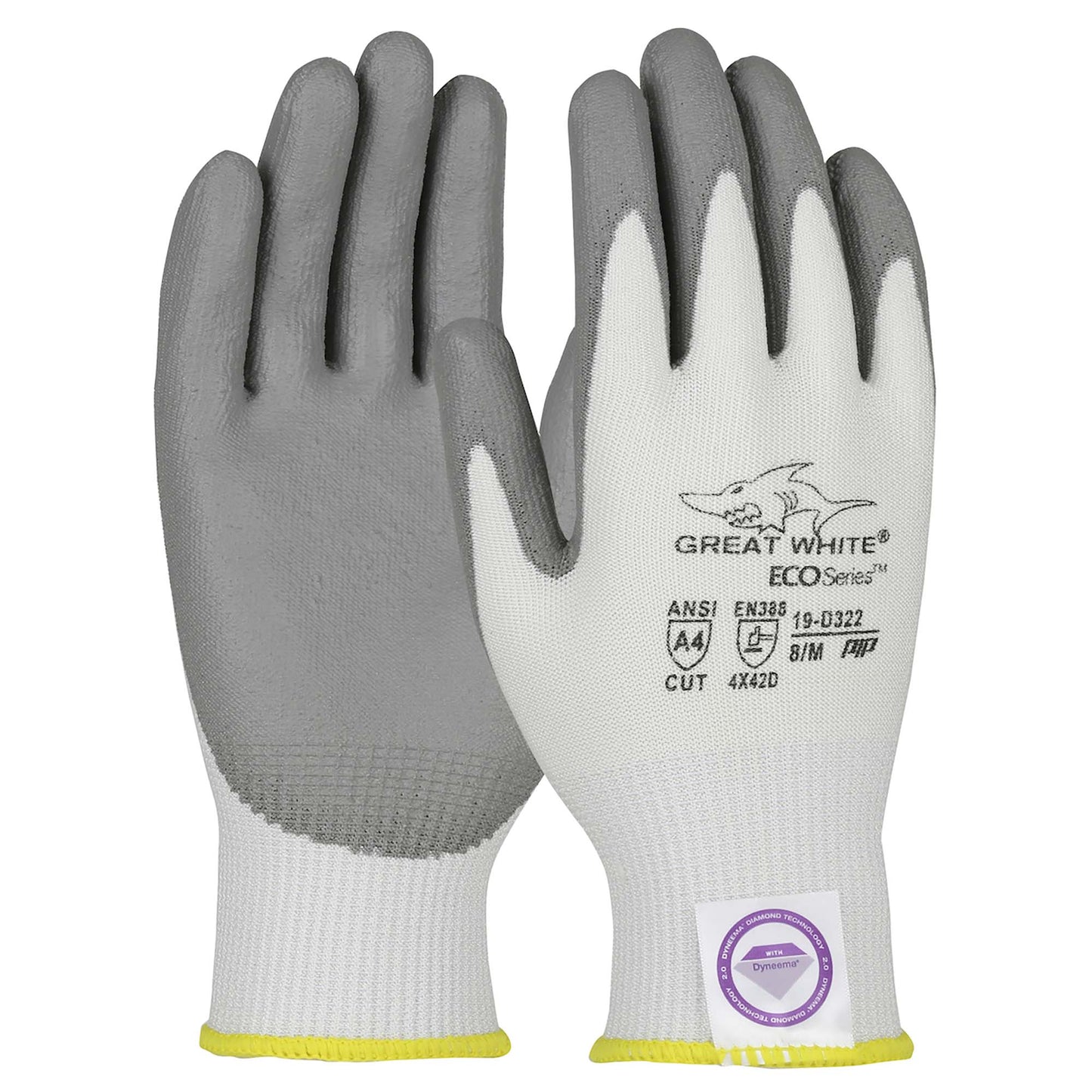 White String Knit Gloves - PIP - Durable Dyneema Grip