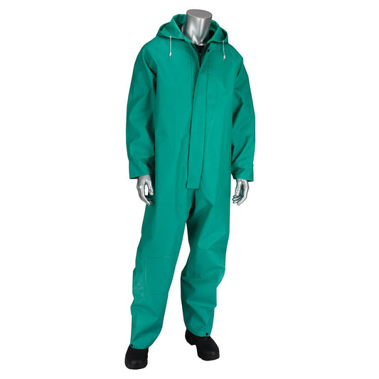 Green Coveralls - PIP - Durable PVC Material