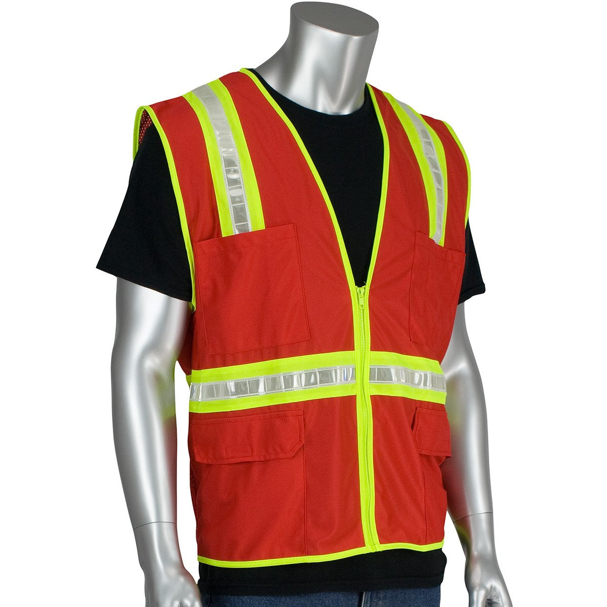 Blue Safety Vests - PIP - Durable Polyester Fabric