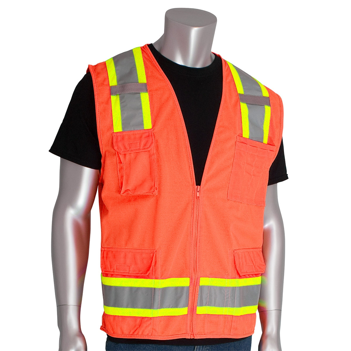 Orange Safety Vest - PIP - Two-Tone Design