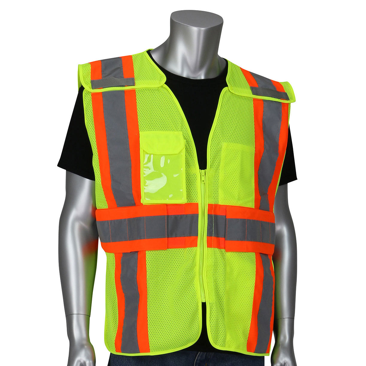 Hi-Vis Yellow Safety Vests - PIP - Breakaway Mesh Design