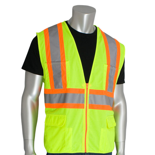 Yellow/Lime Safety Vest - PIP - Reflective Design