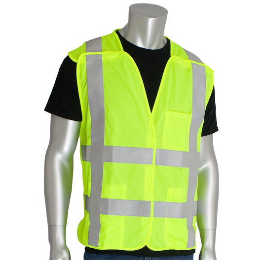 Yellow/Lime Safety Vests - PIP - Self Extinguishing