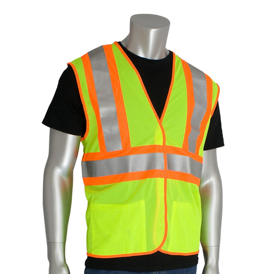 Yellow/Lime Safety Vest - PIP - Self Extinguishing Mesh