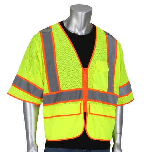 Yellow/Lime Safety Vest - PIP - Self Extinguishing Mesh