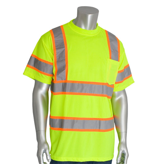 Yellow/Lime Safety Shirt - PIP - Moisture Wicking