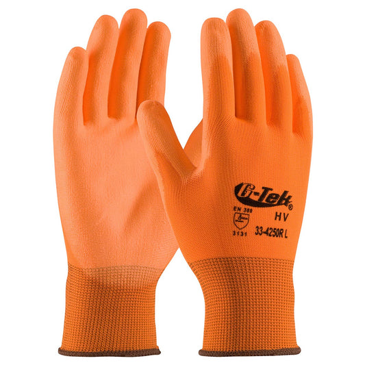 Polyurethane Coated Gloves - PIP - Hi-Visibility