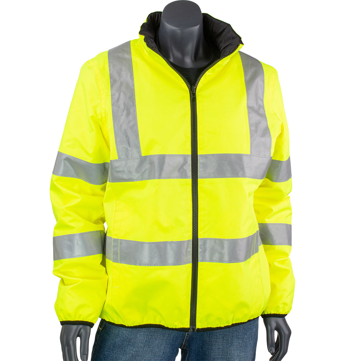 Yellow/Lime Safety Jacket - PIP - Reversible Design