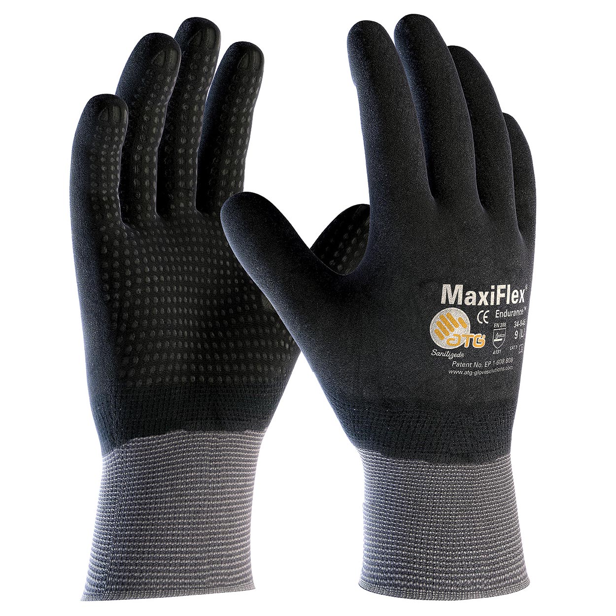 Black Knit Gloves - PIP - Nitrile Coated Durability