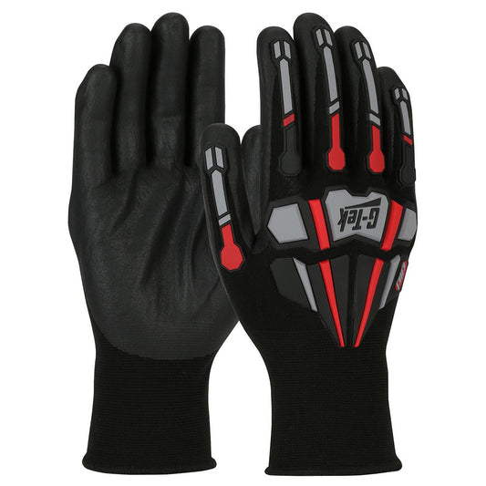 Black String Knit Gloves - PIP - Seamless Nylon Design