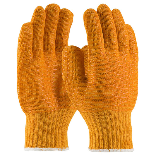 Orange Cotton Gloves - PIP - Criss-Cross Grip