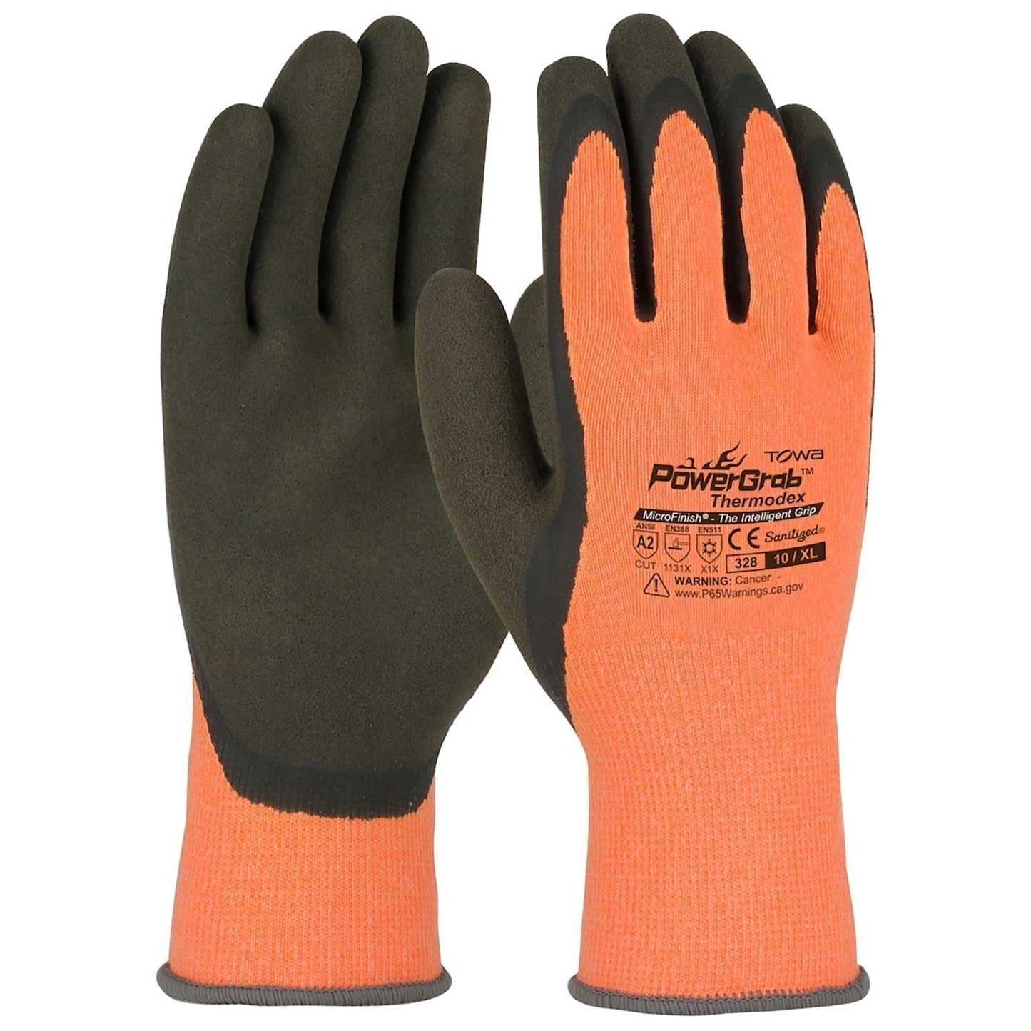 Orange String Knit Gloves - PIP - Hi-Vis Grip