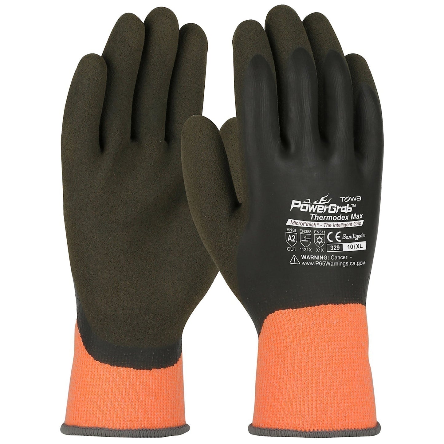 Orange String Knit Gloves - PIP - Latex Microfinish Grip