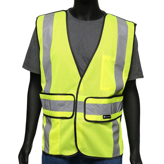 Hi-Vis Yellow Safety Vest - PIP - Breakaway Design