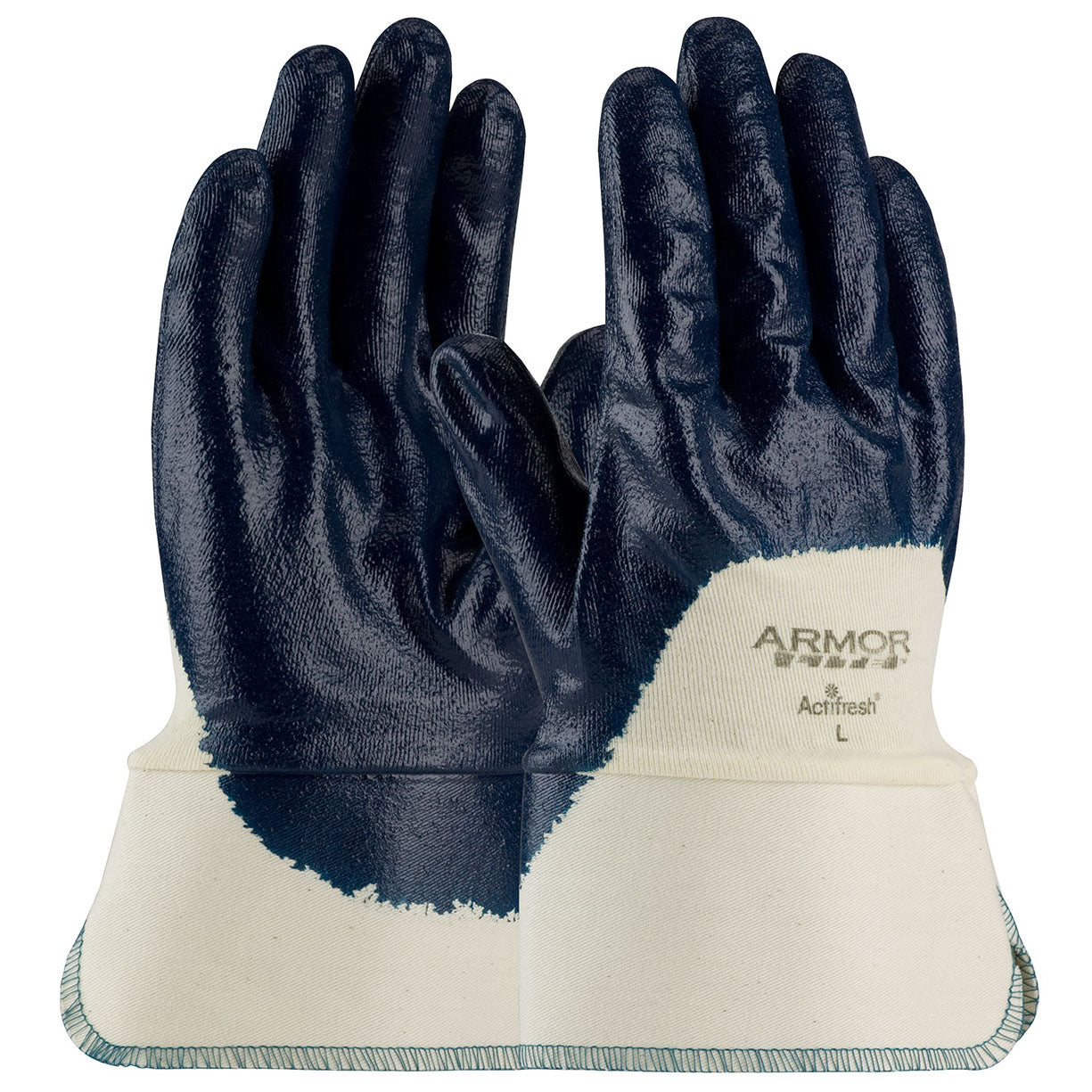 Black/White String Knit Gloves - PIP - Nitrile Coated
